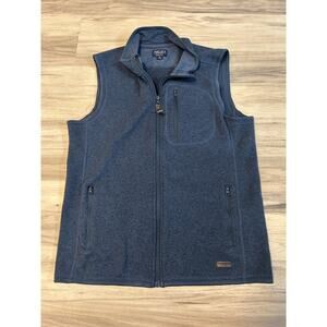Men’s Medium Smith’s Workwear Knit Vest Slate Blue Full Zip Fleece